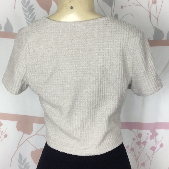 Juniors' SO® Waffle Knit Button Front Top Sz Large - Picture 4 of 7